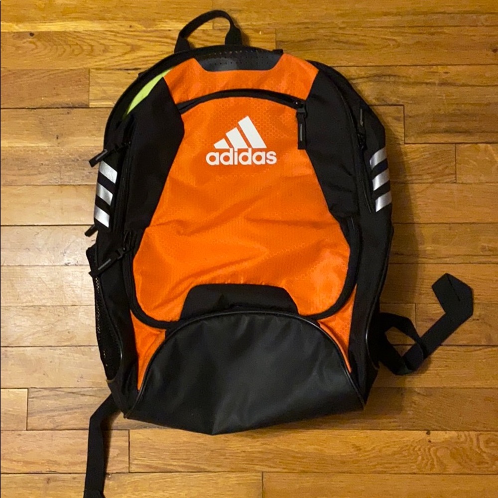 Black and orange adidas backpack